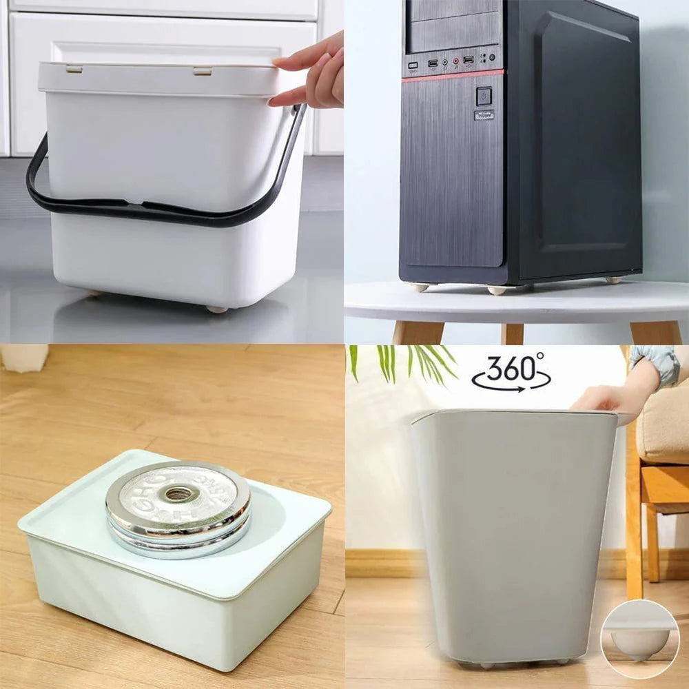 360° Rotating Triangular Metallic Wheels for Furniture - Self Adhesive