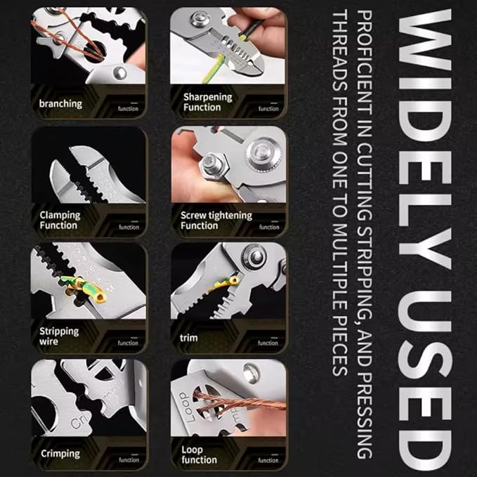 12-in-1 Multi-Functional Stainless Steel Plier With Rubber-Coated Handle - A Must-Have Tool for Home