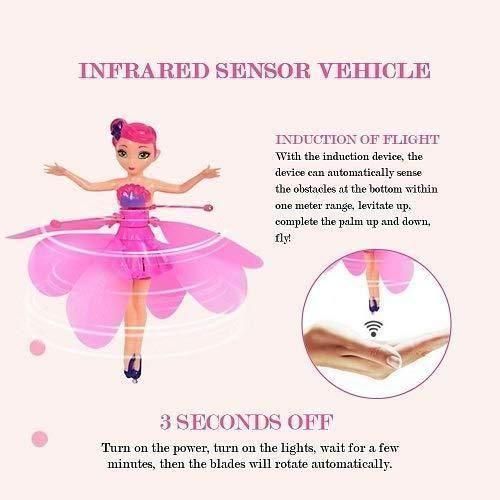 Magical Flying Fairy Doll With LED Lights – Hand Sensor Control - Rechargeable.
