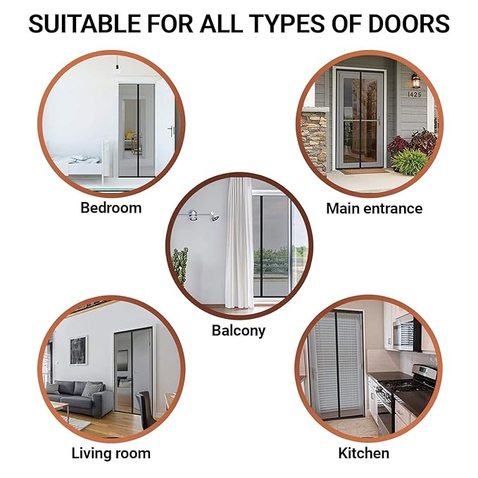 Mesh Magnetic Mosquito Screen Door Net Curtain with Magnets Reinforced Polyester