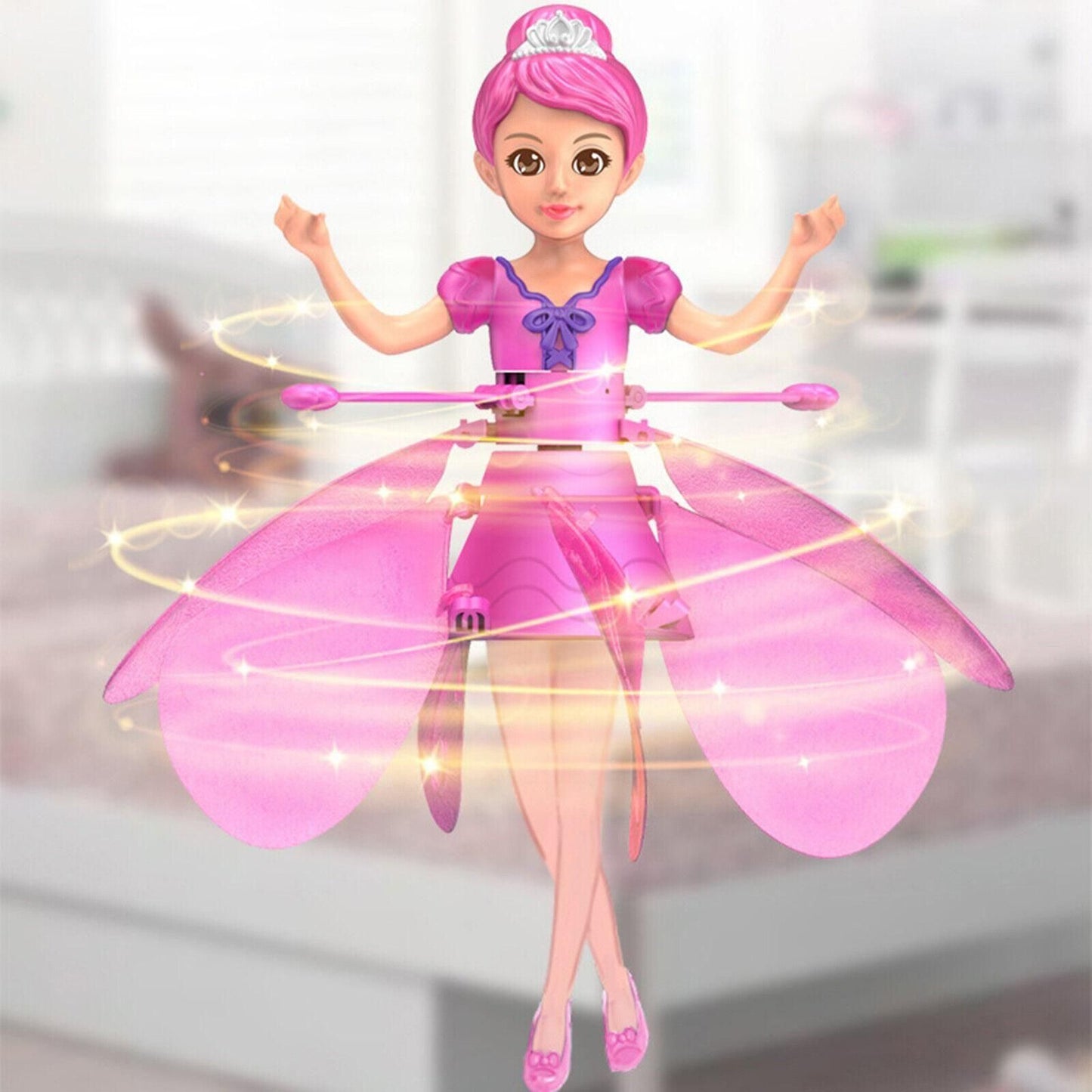 Magical Flying Fairy Doll With LED Lights – Hand Sensor Control - Rechargeable.