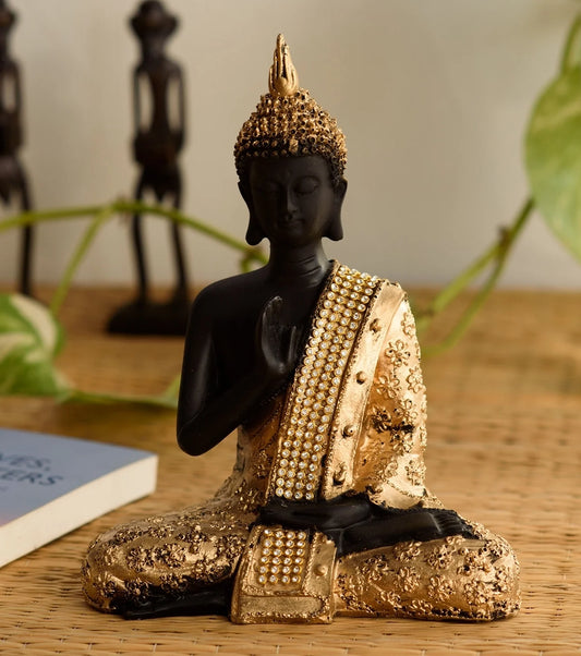 Handcrafted Meditating Blessing Buddha For - Car Dashboard - Home - Office table