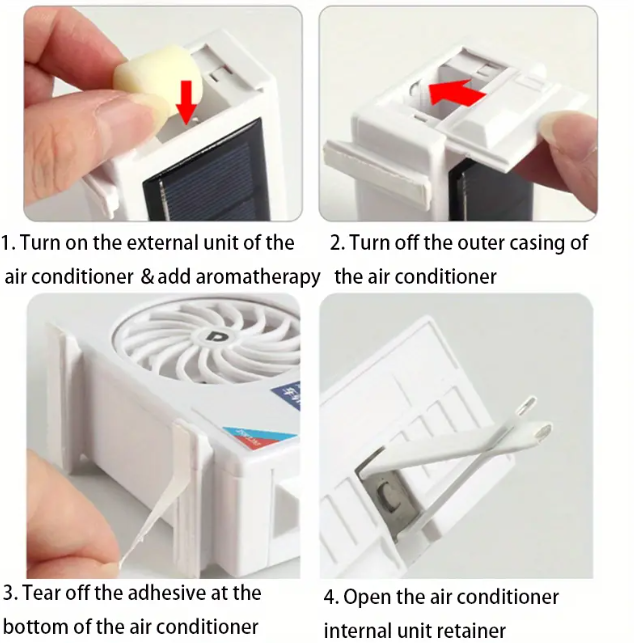 Solar-Powered Car Air freshener Diffuser - Miniature AC design