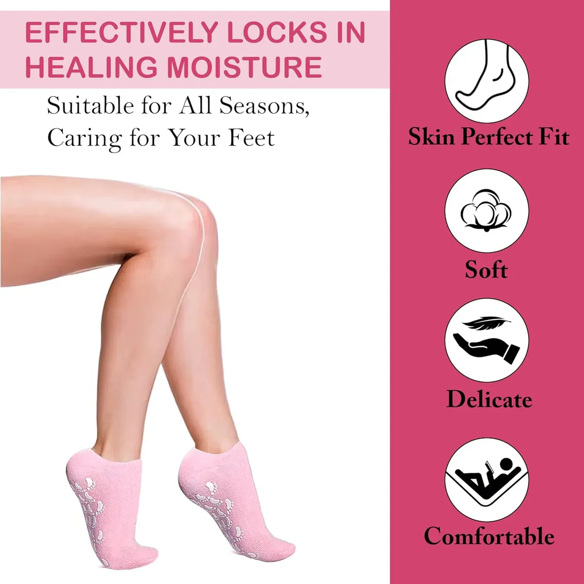 Crack Heal Silicon Spa Gel Socks for Women & Men - BUY 1 PAIR GET 1 PAIR FREE🤩