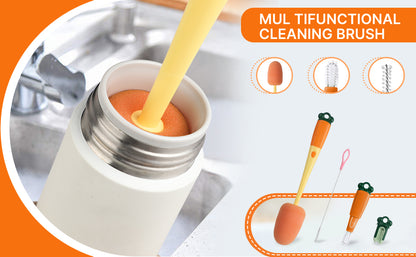 3 in 1 Multifunctional Cleaning Brush for Water Bottles with Long Handle