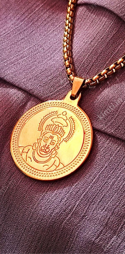 Gold Plated Hanuman Locket With Chain