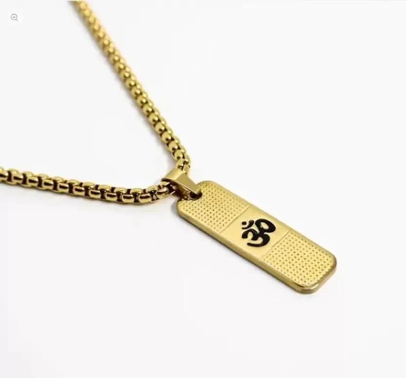 Genuine OM Necklace for Men with Premium 24K Gold plating.