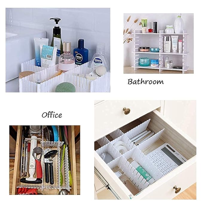 Adjustable Interlocking Drawer Storage Organizer (Pack Of 6) - For Kitchen | Bed Roams | Washrooms