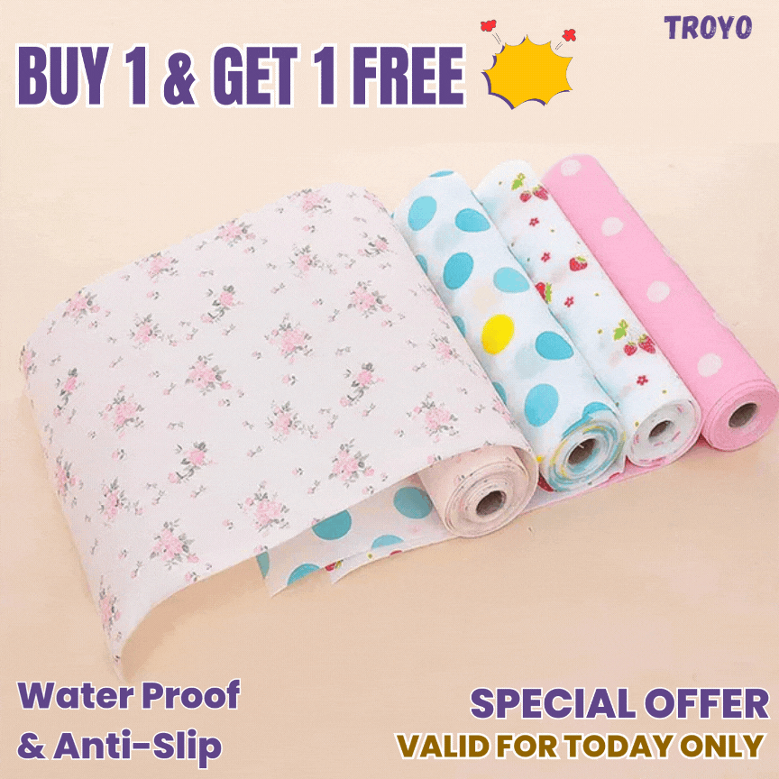 Water Proof-Anti-Slip Printed Kitchen Cabinet Mat💠 [6M*30cm Roll]   (BUY 1 & GET 1 FREE😍)