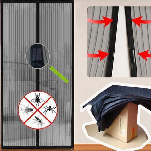 Mesh Magnetic Mosquito Screen Door Net Curtain with Magnets Reinforced Polyester