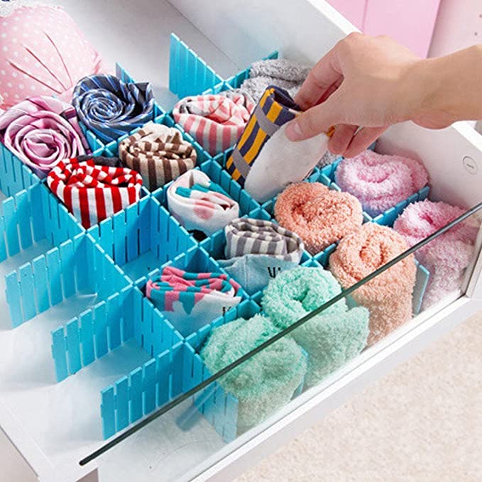 Adjustable Interlocking Drawer Storage Organizer (Pack Of 6) - For Kitchen | Bed Roams | Washrooms