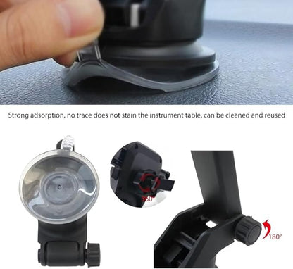 Car Mount Adjustable Car Phone Holder Universal Long Arm, Windshield for Smartphones - Black